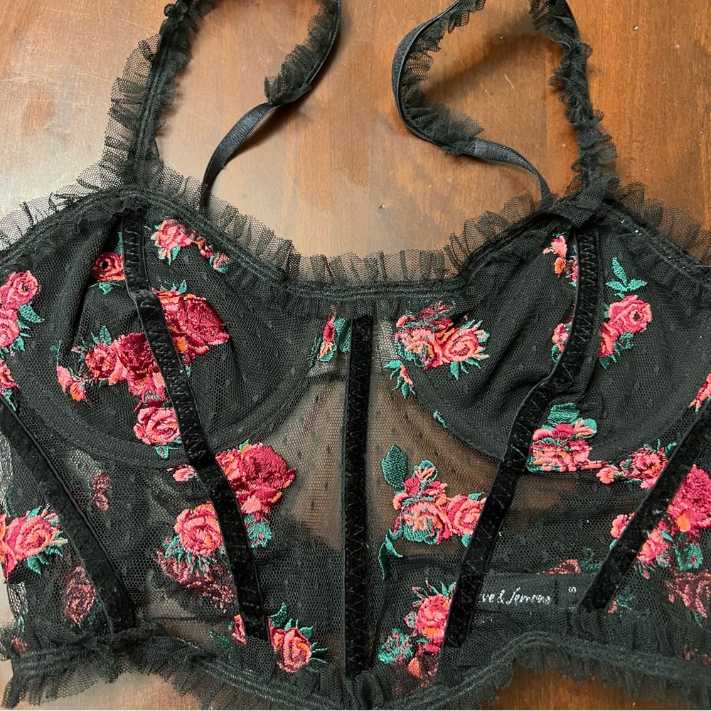 For Love And Lemons x Victoria’s Secret corset Rosebud Ruffled Bustier small EUC - Picture 10 of 16